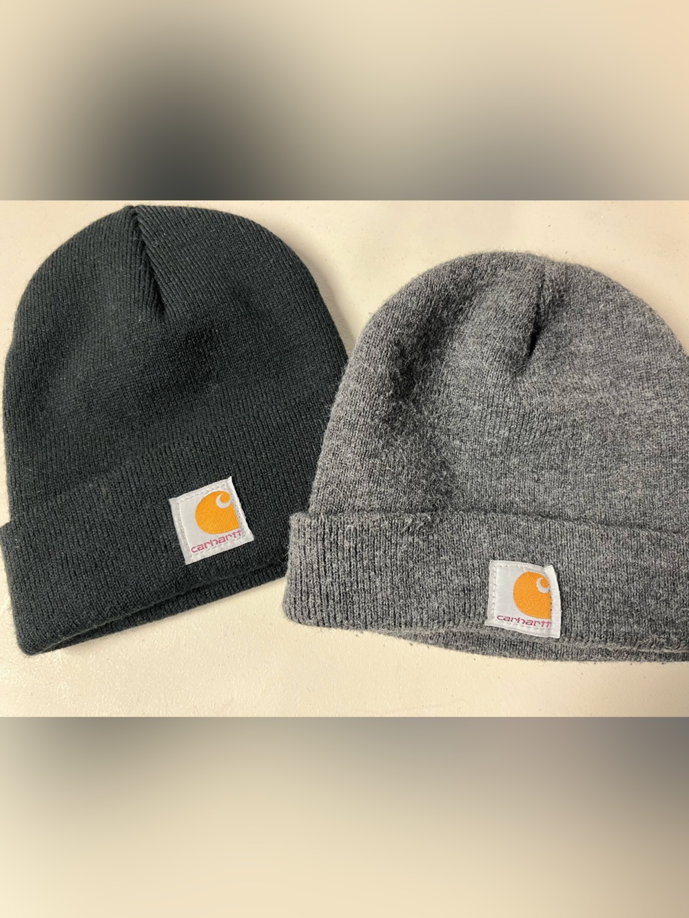 Carhartt Kids Beanie Set - Black & Gray with Logo Patch